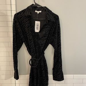 12th Tribe After Party Black Velvet Zebra Dress